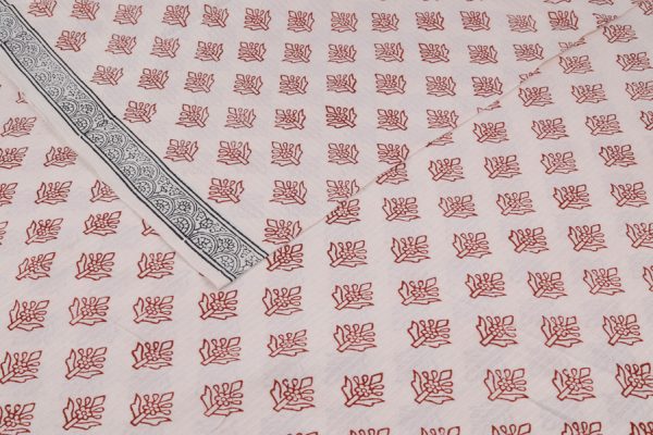 Pre-cut 1.80m Natural White – Bagh Handblock Printed Cotton Fabric