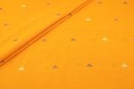 Orange Woven Design Flowy HandLoom Pure Soft Cotton Fabric