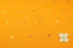 Orange Woven Design Flowy HandLoom Pure Soft Cotton Fabric - Image 3