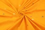 Orange Woven Design Flowy HandLoom Pure Soft Cotton Fabric - Image 4