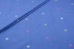 Cornflower Blue Woven Design Flowy HandLoom Pure Soft Cotton Fabric