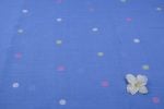 Cornflower Blue Woven Design Flowy HandLoom Pure Soft Cotton Fabric - Image 3