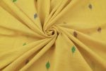 Lemon Yellow  Woven Design Flowy HandLoom Pure Soft Cotton Fabric - Image 4