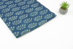 Natural Indigo Blue Handblock Ajrakh Printed Cotton Fabric - Image 2