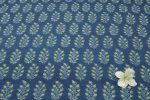 Natural Indigo Blue Handblock Ajrakh Printed Cotton Fabric - Image 3