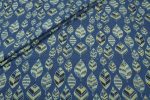 Natural Indigo Blue Handblock Ajrakh Printed Cotton Fabric
