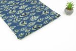 Natural Indigo Blue Handblock Ajrakh Printed Cotton Fabric - Image 2