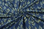 Natural Indigo Blue Handblock Ajrakh Printed Cotton Fabric - Image 4