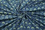 Natural Indigo Blue Handblock Ajrakh Printed Cotton Fabric - Image 4