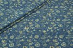 Natural Indigo Blue Handblock Ajrakh Printed Cotton Fabric