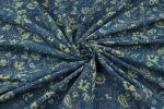Natural Indigo Blue Handblock Ajrakh Printed Cotton Fabric - Image 4