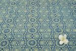 Natural Indigo Blue Handblock Ajrakh Printed Cotton Fabric - Image 3
