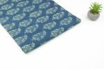 Natural Indigo Blue Handblock Ajrakh Printed Cotton Fabric - Image 2
