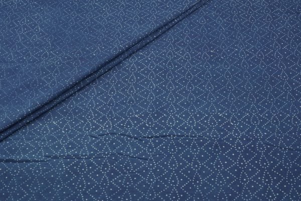 Natural Indigo Blue Handblock Ajrakh Printed Cotton Fabric