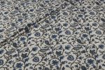 Natural White Handblock Ajrakh Printed Cotton Fabric