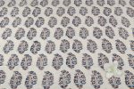 Natural White Handblock Ajrakh Printed Cotton Fabric - Image 3