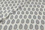 Natural White Handblock Ajrakh Printed Cotton Fabric