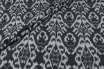 Natural Black Mercerised Fine Handloom Ikkat Tie-Dye Pure Soft Cotton Fabric