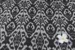 Natural Black Mercerised Fine Handloom Ikkat Tie-Dye Pure Soft Cotton Fabric - Image 3