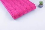 Deep Pink Mercerised Fine Handloom Ikkat Tie-Dye Pure Soft Cotton Fabric - Image 2