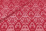 Neon Red Mercerised Fine Handloom Ikkat Tie-Dye Pure Soft Cotton Fabric