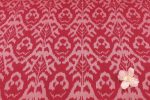 Neon Red Mercerised Fine Handloom Ikkat Tie-Dye Pure Soft Cotton Fabric - Image 3