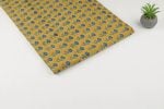Gold Yellow Floral Handblock Printed 100% Pure Soft Cotton Fabric - Image 2