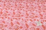 Blush Pink Floral Handblock Printed 100% Pure Soft Cotton Fabric - Image 3
