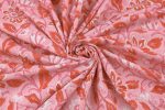 Blush Pink Floral Handblock Printed 100% Pure Soft Cotton Fabric - Image 4