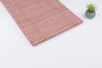 Ruby Red Stripes Handblock Printed 100% Pure Soft Cotton Fabric - Image 2