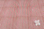 Ruby Red Stripes Handblock Printed 100% Pure Soft Cotton Fabric - Image 3