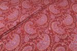 Ruby Red Floral Handblock Printed 100% Pure Soft Cotton Fabric