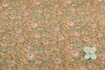 Mustard Yellow Pure Soft Cotton HandBlock Printed Fabric - Image 3
