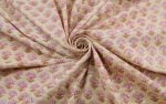 Warm Beige Pure Soft Cotton HandBlock Printed Fabric - Image 4
