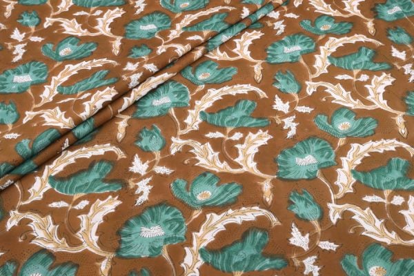 Pre-Cut 1.50m Deep Mustard Yellow Pure Soft Cotton HandBlock Printed Fabric
