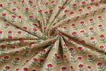 Sage Green Pure Soft Cotton HandBlock Printed Fabric - Image 4