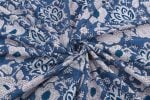 Deep Navy Blue Pure Soft Cotton HandBlock Printed Fabric - Image 4