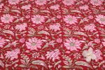 Cherry Red Pure Soft Cotton HandBlock Printed Fabric - Image 3