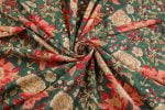 Emerald Green Pure Soft Cotton HandBlock Printed Fabric - Image 4