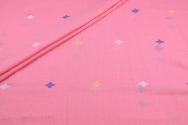 Pastel Pink Authentic HandLoom Woven Design Flowy Soft Cotton Fabric