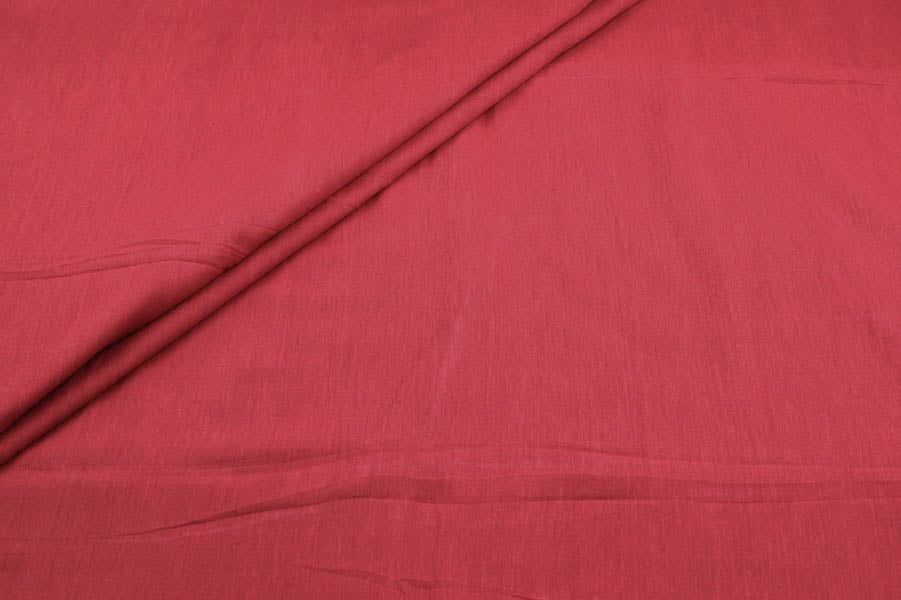 33448-1 Pre-Cut 1.40m Deep Red Authentic HandLoom Flowy Soft Cotton Fabric - Image 1