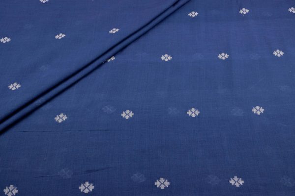 Pre-cut 1.80m Classic Navy Blue Authentic HandLoom Woven Design Flowy Soft Cotton Fabric