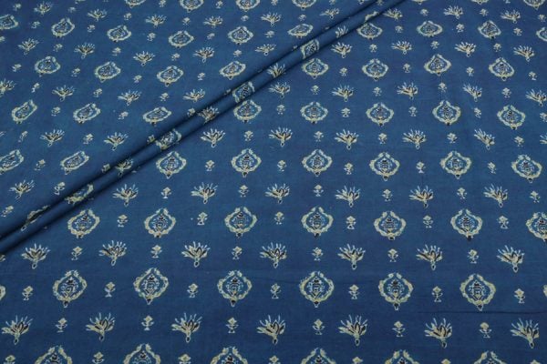 Natural Blue Ajrakh Pure Soft Cotton HandCrafted Fabric
