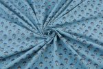 Blue - Neel Angan Buti Ajrakh Cotton Blockprint Fabric - Image 4