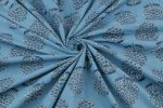 Blue - Neel Phool Bageecha Ajrakh Cotton Blockprint Fabric - Image 4