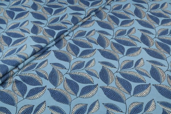 Pre-Cut 1.30m Blue - Neel Pankhuri Jaal Ajrakh Cotton Blockprint Fabric