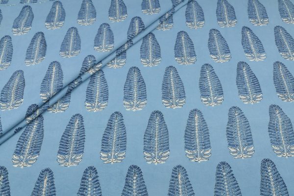 Pre-Cut 0.60m Blue - Neel Shahi Buta Ajrakh Cotton Blockprint Fabric