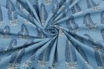 Blue - Neel Shahi Buta Ajrakh Cotton Blockprint Fabric - Image 4