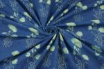 Blue - Indraneel Pankhuri Vriksha Ajrakh Cotton Blockprint Fabric - Image 4