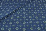 Blue - Raj Neel Rajvansh Buta Ajrakh Cotton Blockprint Fabric